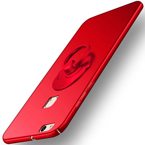 Cover Plastica Rigida Opaca con Anello Supporto per Huawei P10 Lite Rosso