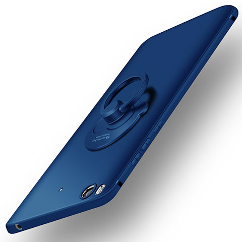 Cover Plastica Rigida Opaca con Anello Supporto per Xiaomi Mi 5S Blu