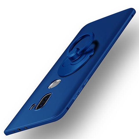 Cover Plastica Rigida Opaca con Anello Supporto per Xiaomi Mi 5S Plus Blu