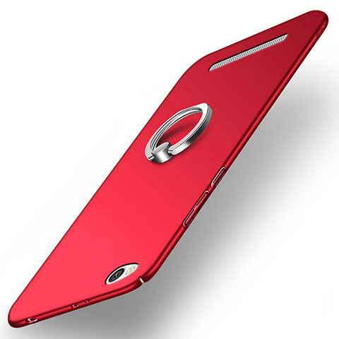 Cover Plastica Rigida Opaca con Anello Supporto per Xiaomi Redmi 3 Rosso