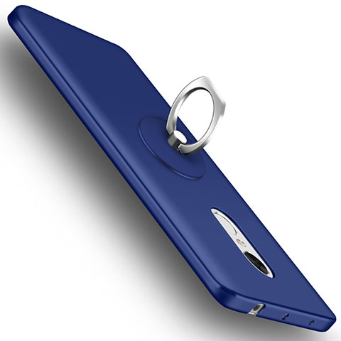 Cover Plastica Rigida Opaca con Anello Supporto per Xiaomi Redmi Note 4 Blu