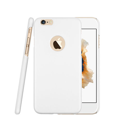 Cover Plastica Rigida Opaca con Foro per Apple iPhone 6 Plus Bianco