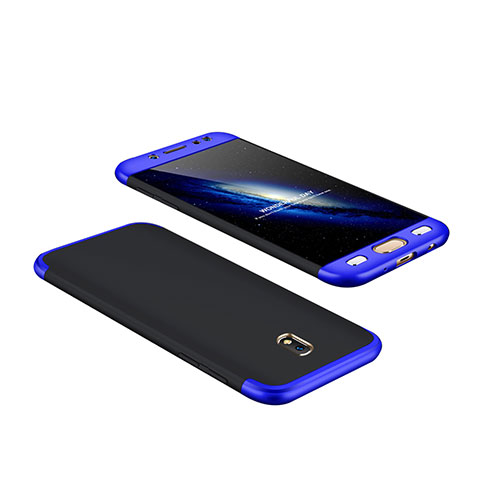 Cover Plastica Rigida Opaca Fronte e Retro 360 Gradi per Samsung Galaxy J7 Pro Blu e Nero