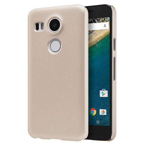 Cover Plastica Rigida Opaca P01 per Google Nexus 5X Oro