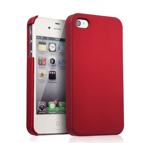 Cover Plastica Rigida Opaca per Apple iPhone 4 Rosso