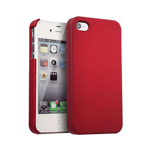Cover Plastica Rigida Opaca per Apple iPhone 4S Rosso