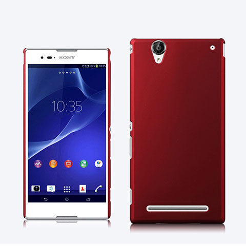 Cover Plastica Rigida Opaca per Sony Xperia T2 Ultra Dual Rosso