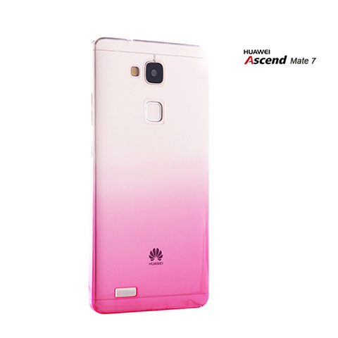 Cover Plastica Trasparente Rigida Sfumato per Huawei Mate 7 Rosa