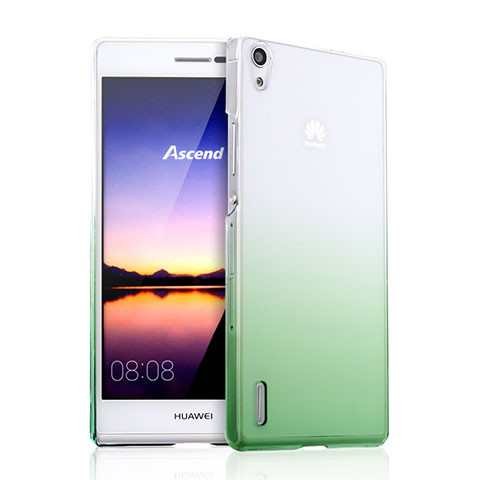 Cover Plastica Trasparente Rigida Sfumato per Huawei P7 Dual SIM Verde