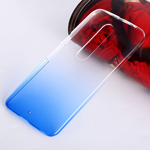 Cover Plastica Trasparente Rigida Sfumato per Motorola Moto X Style Blu