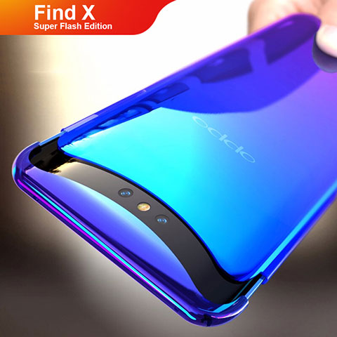 Cover Plastica Trasparente Rigida Sfumato per Oppo Find X Super Flash Edition Blu