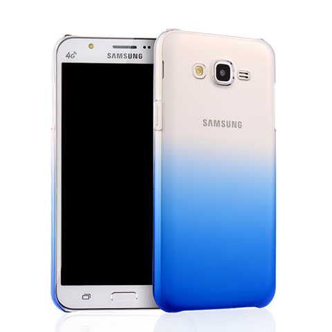 Cover Plastica Trasparente Rigida Sfumato per Samsung Galaxy J7 SM-J700F J700H Blu