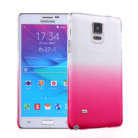 Cover Plastica Trasparente Rigida Sfumato per Samsung Galaxy Note 4 SM-N910F Rosa