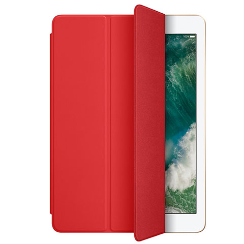 Cover Portafoglio In Pelle con Supporto L01 per Apple New iPad 9.7 (2017) Rosso