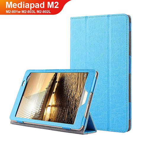 Cover Portafoglio In Pelle con Supporto L01 per Huawei Mediapad M2 8 M2-801w M2-803L M2-802L Blu