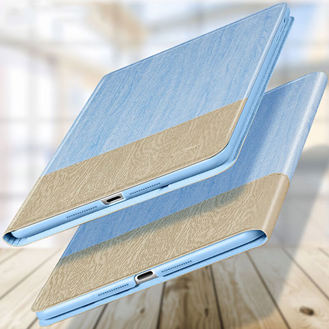 Cover Portafoglio In Pelle con Supporto L02 per Apple New iPad 9.7 (2017) Cielo Blu