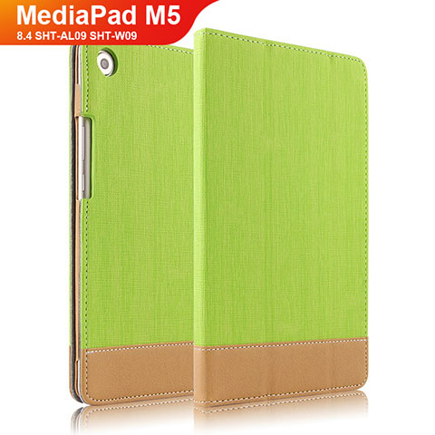 Cover Portafoglio In Pelle con Supporto L04 per Huawei MediaPad M5 8.4 SHT-AL09 SHT-W09 Verde