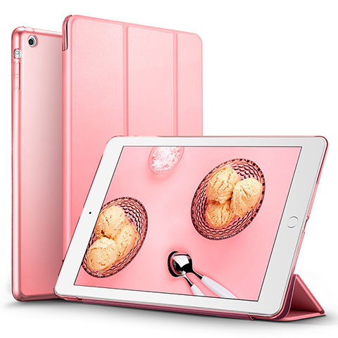 Cover Portafoglio In Pelle con Supporto L06 per Apple iPad Mini 3 Rosa