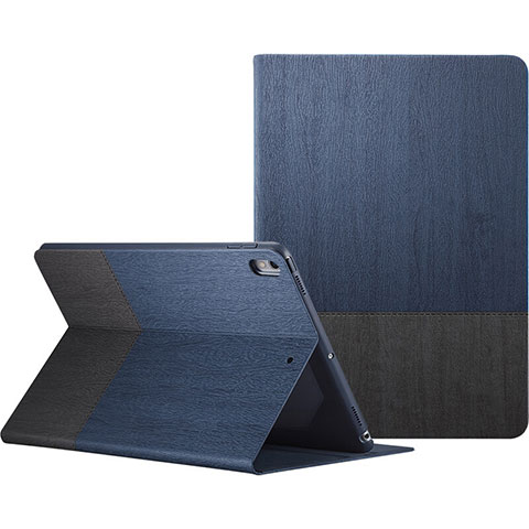 Cover Portafoglio In Pelle con Supporto L06 per Apple iPad Pro 10.5 Blu