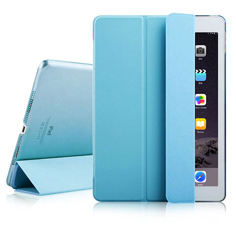 Cover Portafoglio In Pelle con Supporto per Apple iPad Air 2 Cielo Blu