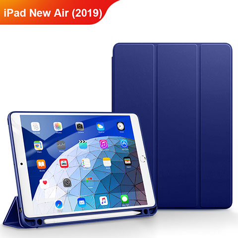 Cover Portafoglio In Pelle con Supporto per Apple iPad Air 3 Blu