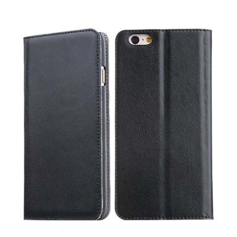 Cover Portafoglio In Pelle con Supporto per Apple iPhone 6 Plus Nero