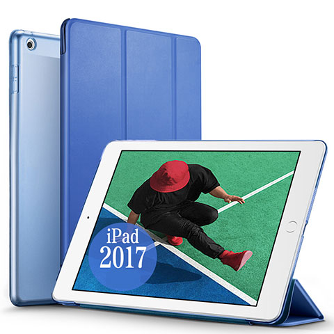 Cover Portafoglio In Pelle con Supporto per Apple New iPad Pro 9.7 (2017) Blu