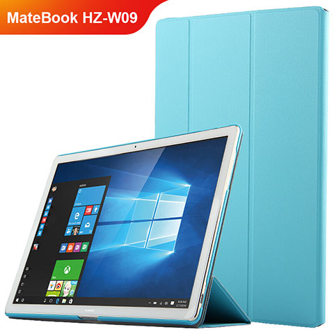 Cover Portafoglio In Pelle con Supporto per Huawei MateBook HZ-W09 Blu