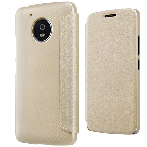 Cover Portafoglio In Pelle con Supporto per Motorola Moto G5 Oro