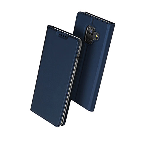 Cover Portafoglio In Pelle con Supporto per Samsung Galaxy A6 (2018) Blu