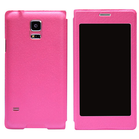 Cover Portafoglio In Pelle con Supporto per Samsung Galaxy S5 Duos Plus Rosa Caldo