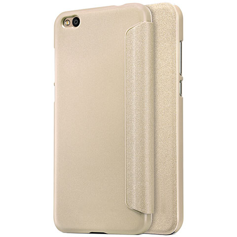 Cover Portafoglio In Pelle con Supporto per Xiaomi Mi 5C Oro