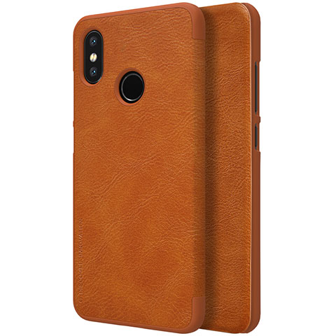 Cover Portafoglio In Pelle con Supporto per Xiaomi Mi 8 Marrone