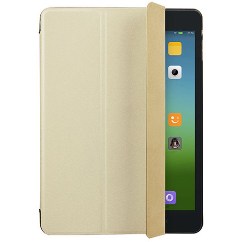 Cover Portafoglio In Pelle con Supporto per Xiaomi Mi Pad 3 Oro
