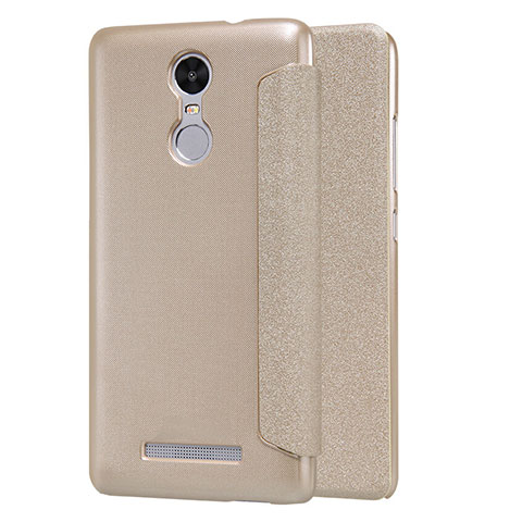 Cover Portafoglio In Pelle con Supporto per Xiaomi Redmi Note 3 MediaTek Oro