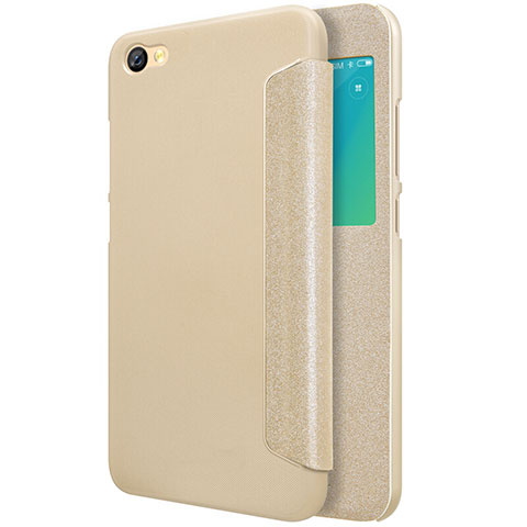 Cover Portafoglio In Pelle con Supporto per Xiaomi Redmi Note 5A Standard Edition Oro