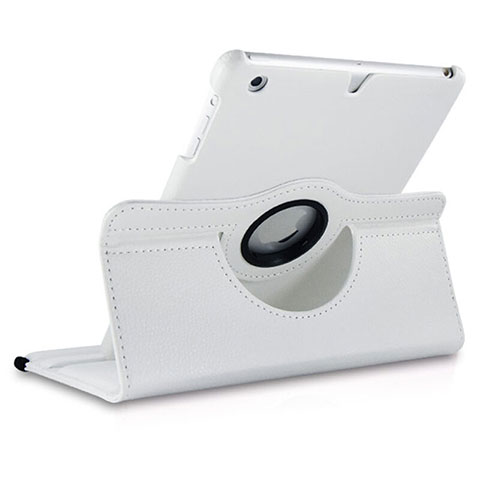 Cover Portafoglio In Pelle con Supporto Rotazione per Apple iPad Mini 3 Bianco