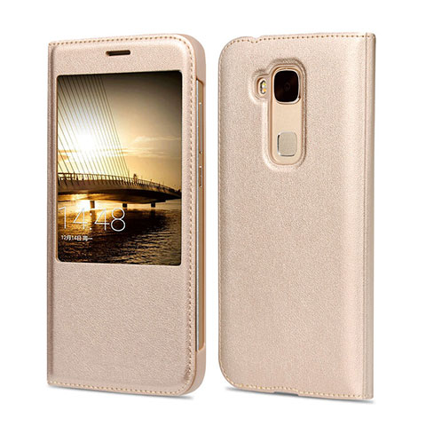 Cover Portafoglio In Pelle per Huawei GX8 Oro