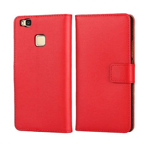 Cover Portafoglio In Pelle per Huawei P9 Lite Rosso