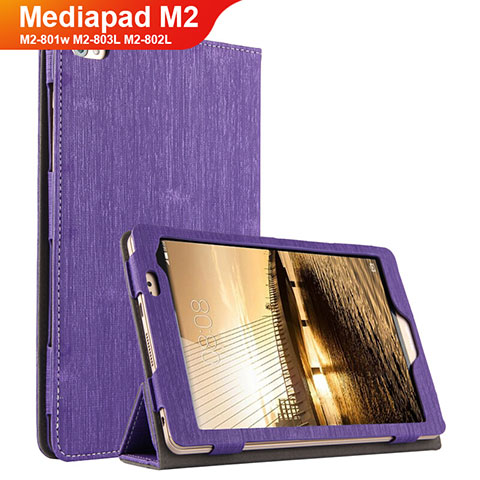 Cover Portafoglio In stoffa con Supporto per Huawei Mediapad M2 8 M2-801w M2-803L M2-802L Viola