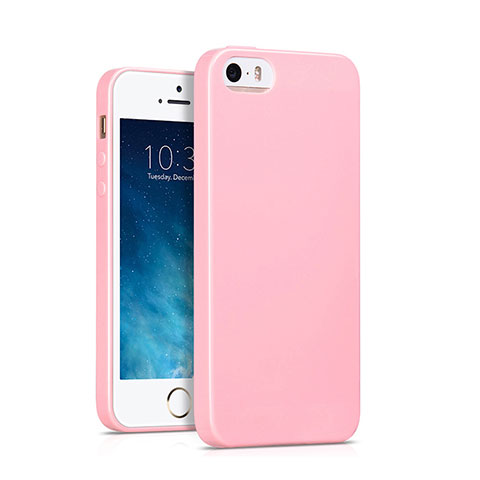 Cover Silicone Morbida Lucido per Apple iPhone 5 Rosa