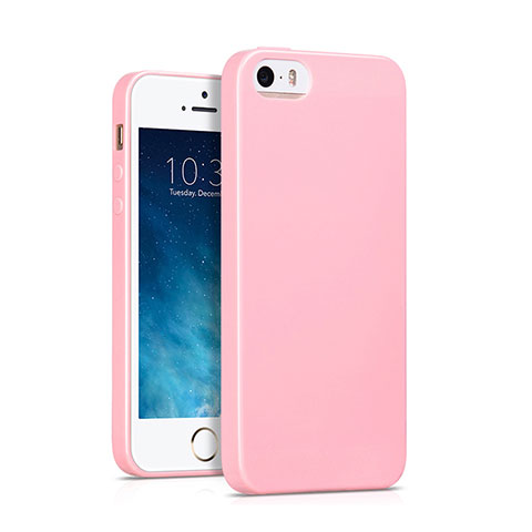 Cover Silicone Morbida Lucido per Apple iPhone 5S Rosa