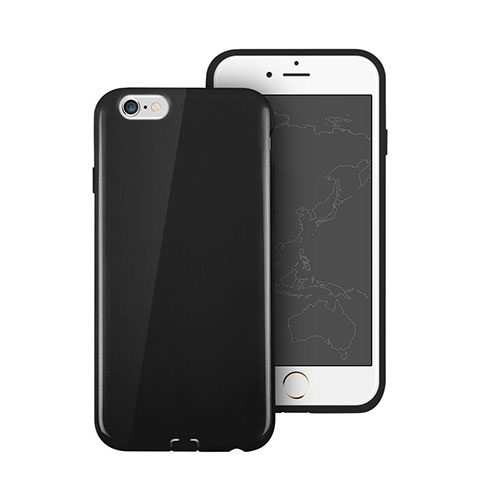Cover Silicone Morbida Lucido per Apple iPhone 6 Nero