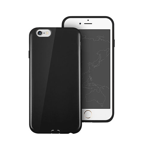 Cover Silicone Morbida Lucido per Apple iPhone 6S Nero