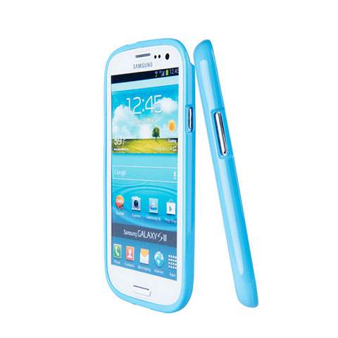Cover Silicone Morbida Lucido per Samsung Galaxy S3 III LTE 4G Blu