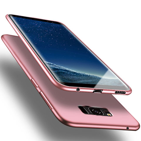 Cover Silicone Morbida Lucido per Samsung Galaxy S8 Oro Rosa