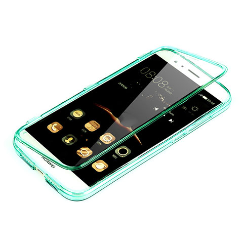 Cover Silicone Trasparente A Flip Morbida per Huawei G7 Plus Verde