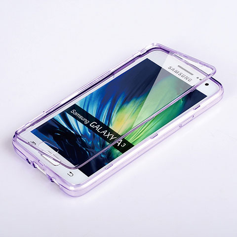 Cover Silicone Trasparente A Flip Morbida per Samsung Galaxy DS A300G A300H A300M Viola