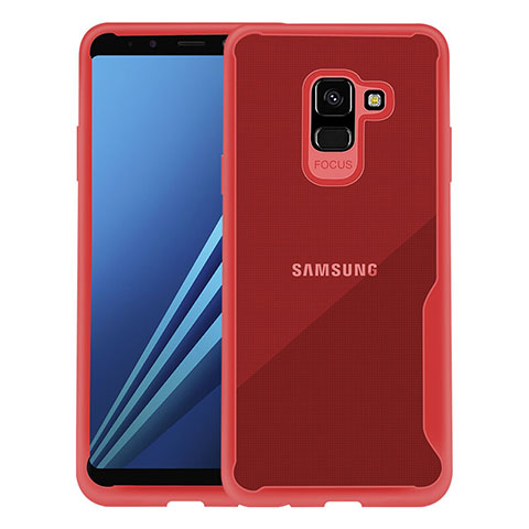 Cover Silicone Trasparente Laterale per Samsung Galaxy A8+ A8 Plus (2018) A730F Rosso