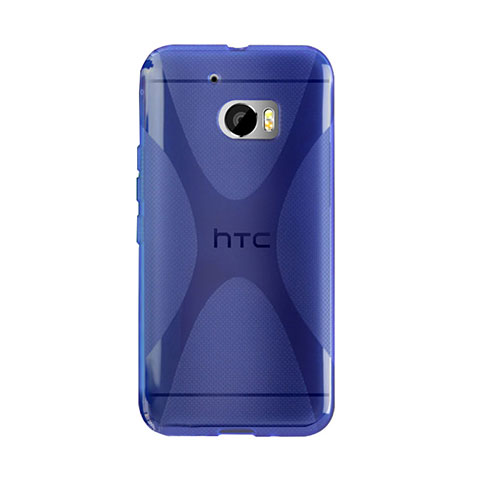 Cover Silicone Trasparente Morbida X-Line per HTC 10 One M10 Blu